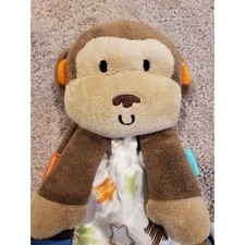 Taggies Brand Monkey Rattle Security Blanket Lovey with Tags