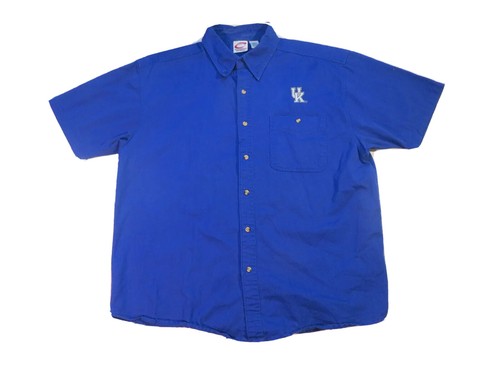 Camicia vintage Kentucky Wildcats con tasche e bottoni taglia XL blu manica corta NCAA - Foto 1 di 4