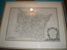 Alt grenzkolorierte Kupferstichkarte v. Chez Lattre Gebiet Elsaß datiert 1771   