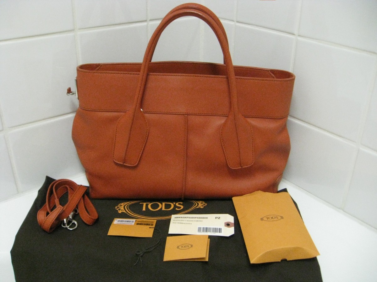 Tod's D-Styling Manici Media ORANGE LEATHER With Convertible