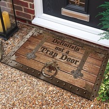 Definitely Not A Trap Door Mat Welcome Mat for Front Door Funny Door Mats Out