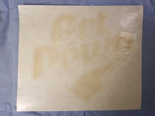 Vintage Iron On T-Shirt Transfer: Gold Glitter GET DOWN Roach 1974 Funk! - Picture 3 of 4