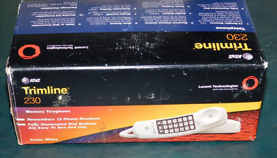 Vintage AT&T Trimline 230 Memory Telephone White New in Box Complete