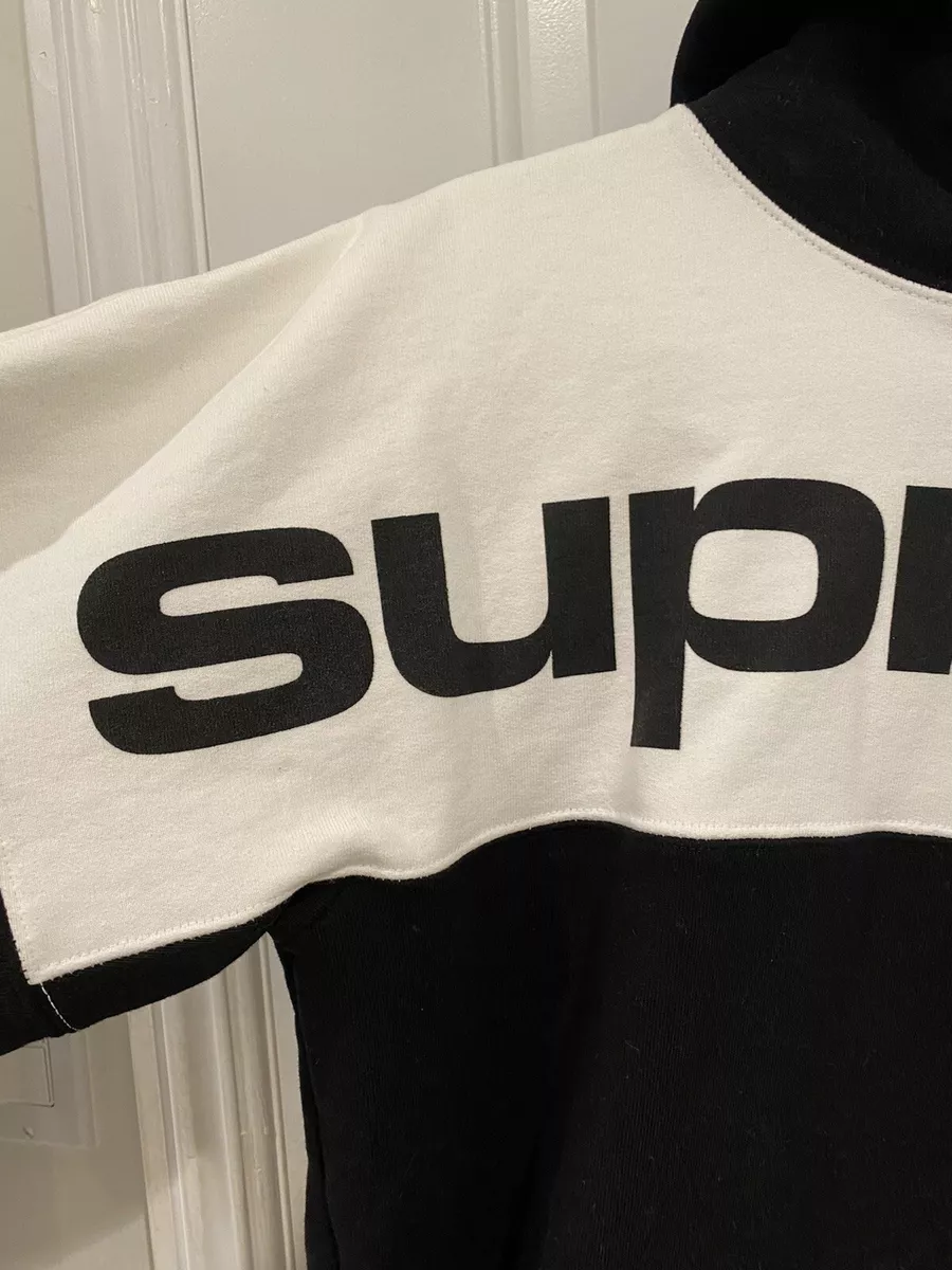 Supreme 17fw Supreme blocked big logo hoodie black white medium