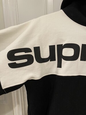 Authentic Excellent Supreme FW17 Black Color Blocked Hoodie