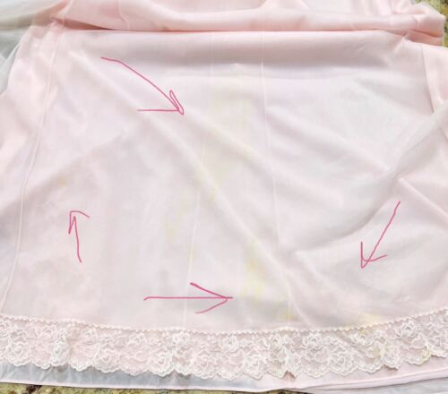 Camicia da notte vintage MONTALDO’S~ALICE MALOOF taglia M rosa pizzo maniche lunghe anni 60 - Foto 11 di 11