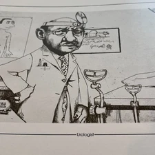 Charles Bragg Vtg Print Urologist Dr Office Medicine Sardonic Humor Book Plate  