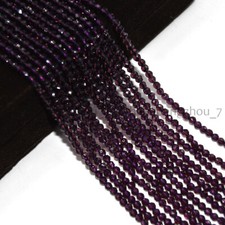 Wholesale 10 Strands 3mm Faceted Dark Purple Spinel Round Gems Loose Beads 15''