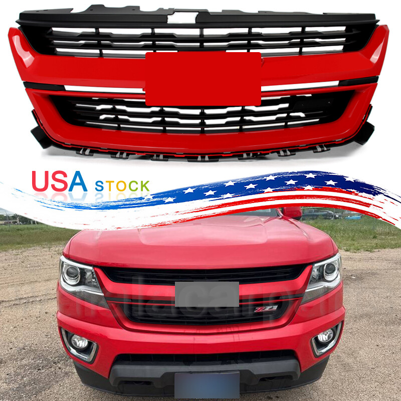 Front Upper Bumper Grille Grill Assembly Red Hot Fit 2015-20 Chevrolet Colorado