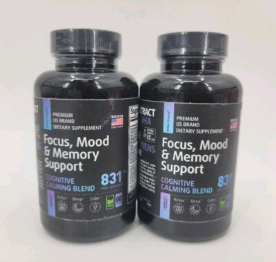 Brain Cognitive Focus & Memory Booster Antistress Supplement 60 Caps - 2 Bottles