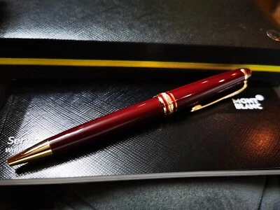 MONTBLANC New Meisterstuck Burgundy 164P Red Classique Gold Trim Ballpoint Pen