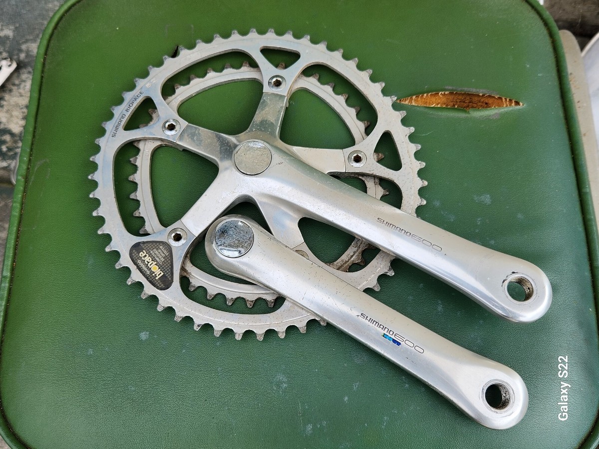 DOUBLE PÉDALIER VINTAGE Shimano 600 tricolore FC-6400 175 mm 53/38