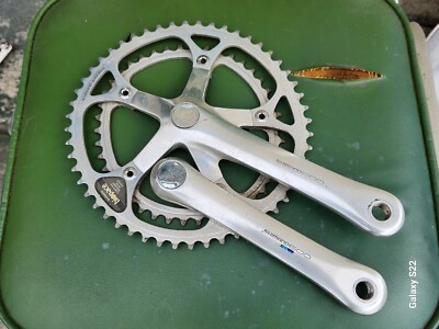 1990 double crankset Shimano 600 Tri Colore FC-6400 VIA Japan 52/42 T