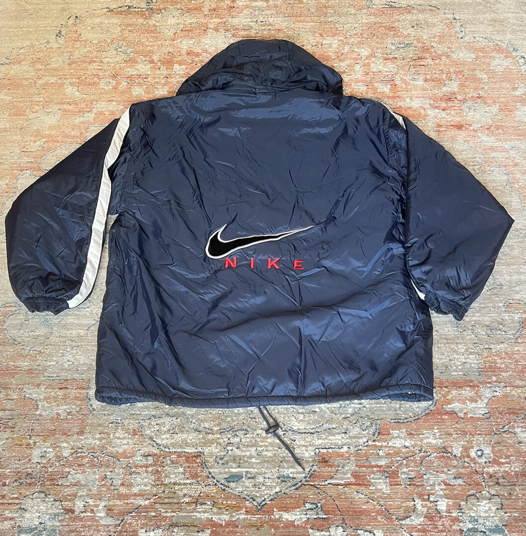 Vintage Nike Winter Jacket Navy Sz XXLarge White Sherpa Fleece