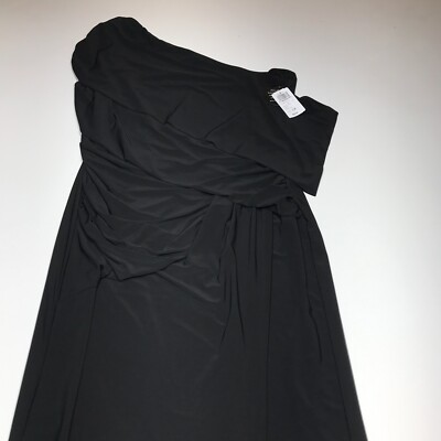 Windsor Plus Dress Womens Size 1X NWT One Shoulder Ruched Maxi w/ Very High  Slit | eBay