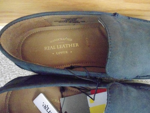 GEORGE GENTS HAND CRAFTED BLUE LEATHER SLIP ON SHOES SIZE 10/44 - Imagen 6 de 8