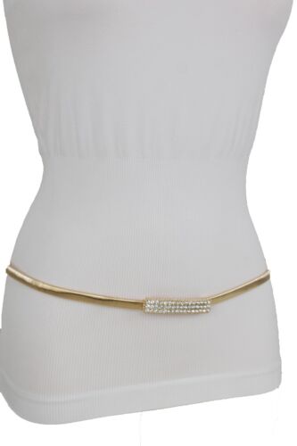 Adorable pretina de metal dorada con cinturón estrecho cadera cinturón para mujer hebilla ostentosa S M L - Imagen 1 de 12