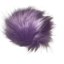 Faux Fur Pom Pom Pouf for Beanie Hats, Topper Lavender Ball Fluffy Great for DIY