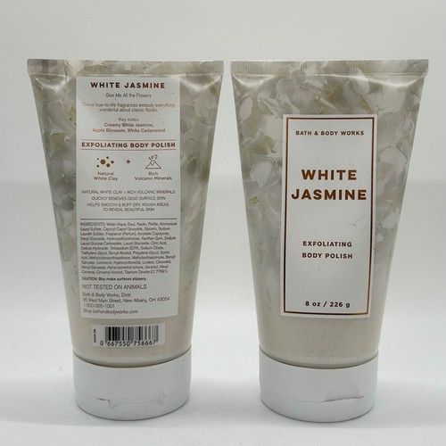 2-Pack Bath & Body Works WHITE JASMINE Exfoliating Body Polish Scrub 8 oz - Picture 3 of 4