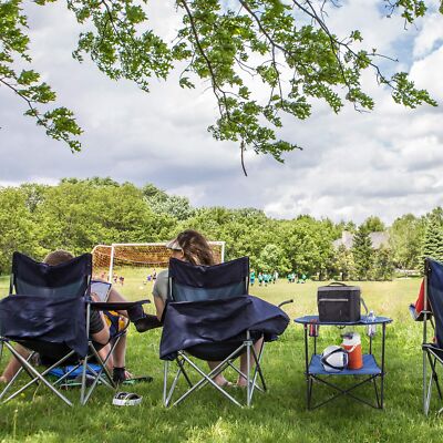 Wakeman Camp Table - Round 2-Tier Folding Table with 4 Cupholders