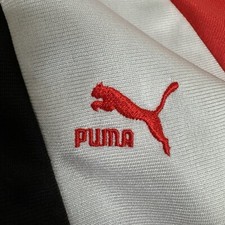 VTG PUMA Track Jacket Mens Medium Red Black Full Zip Retro Color Block 80s 90s