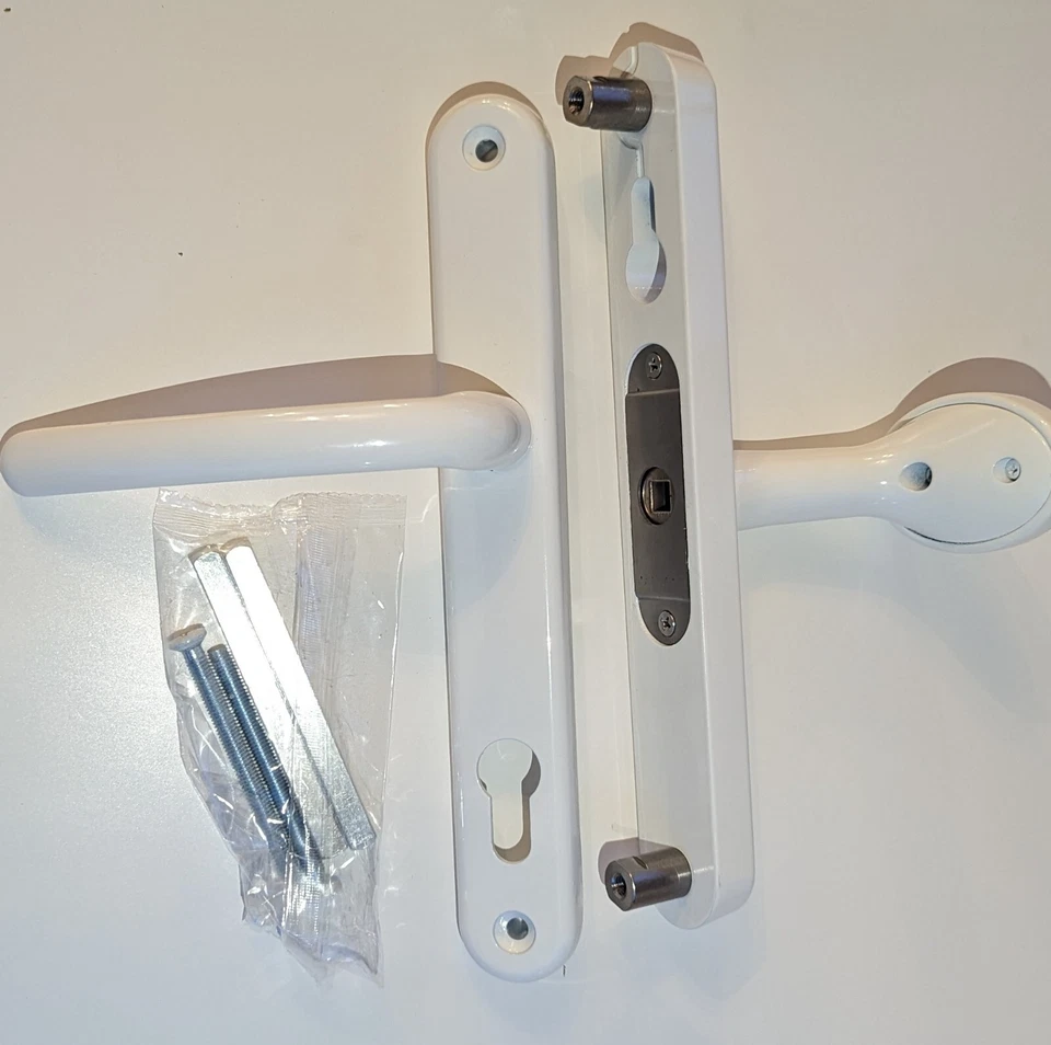 UPVC Door Handle Fab & Fix OFFSET 92mm/62mm White HIGH SECURITY 211mm Fixings - Image 3 of 4