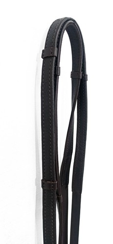 RUBBER GRIP REINS, PLAITED REINS, LEATHER REINS, PADDED REINS BLACK/HAVANA COL. - Picture 22 of 22