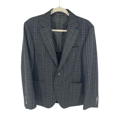 Ike by Ike Behar Mens Plaid Wool Flannel Blazer, Size 40 Short