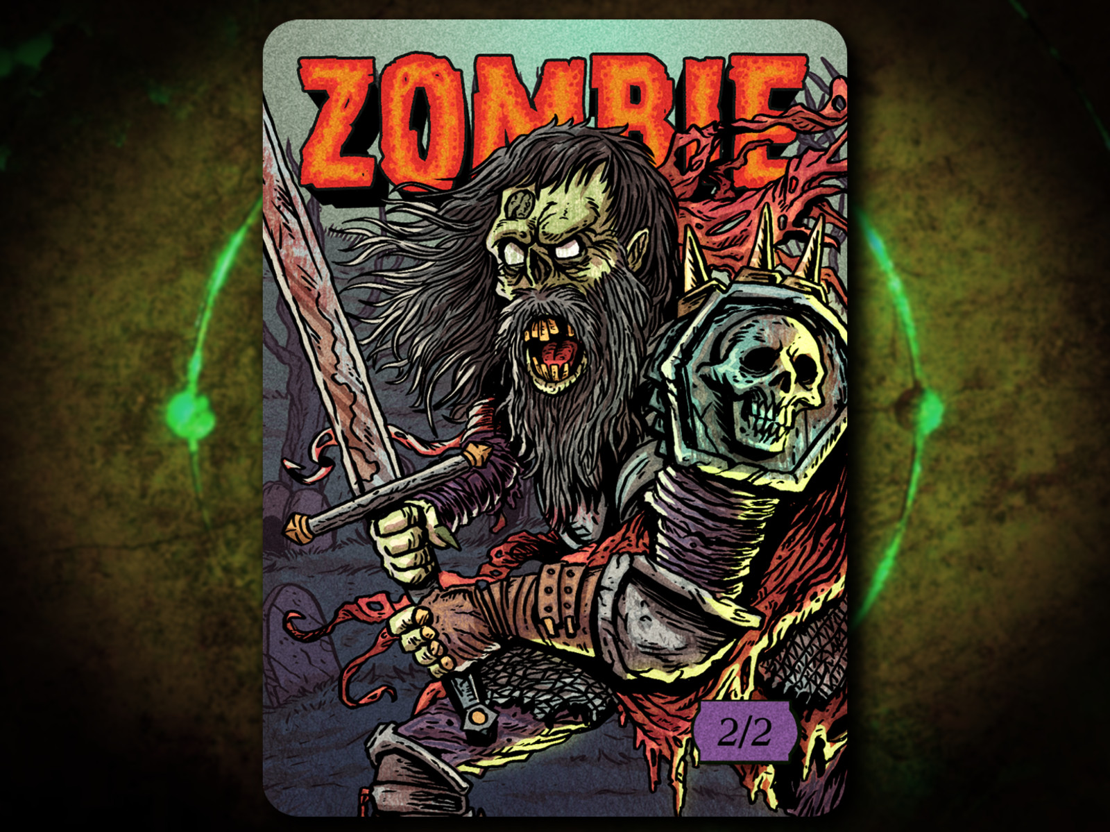 Zombie 2/2 Full Art Token [by Darkside Tokens] Magic the Gathering MTG!