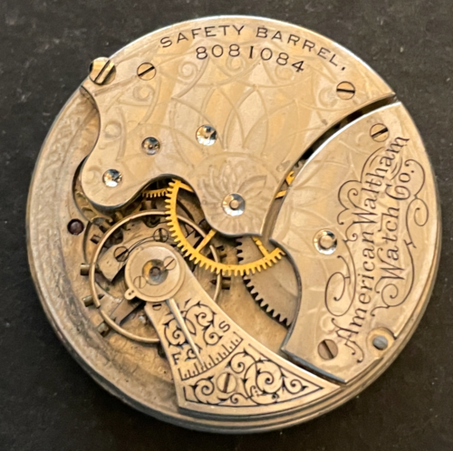 Antique 1896 Waltham Model 1890 Y Pocket Watch Movement Parts/Repair 6s 7j USA - Picture 2 of 2