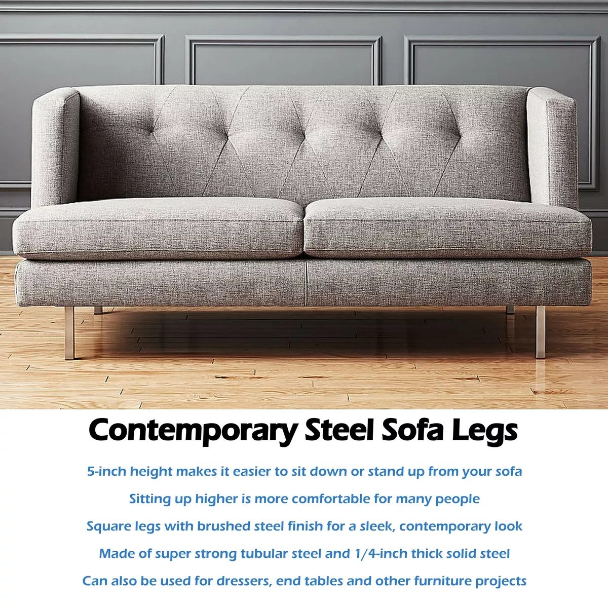 16 Pack 5 High Sofa Couch Feet Square Corner Furniture Leg