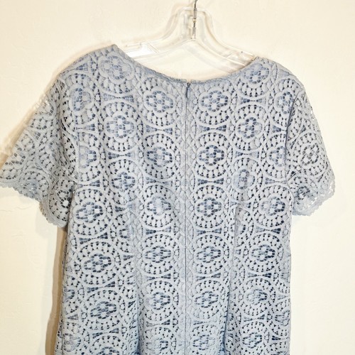 NWT Ann Taylor Light Blue lace Shift dress Size 12 Short sleeves - Imagen 6 de 8