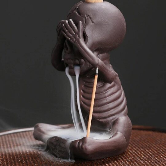 Ceramic Incense Holder Skull Ghost Backflow Incense Burner for