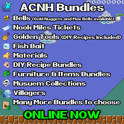   Bells Nook Miles Tickets Fish Bait Materials DIY Recipes Bundles   ONLINE  