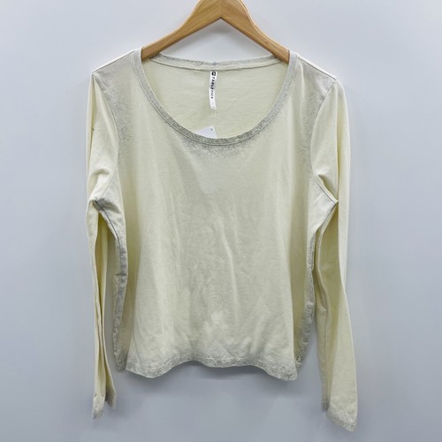 Fabletics Womens Size Large Long Sleeve Metallic Laurel Top Oatmeal Silver 1497 - Picture 4 of 10