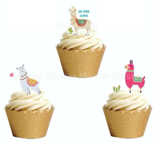 Lama alpaca bioenvases pasteles-imagen-aufleger fiesta decorativas Magdalena cumpleaños cupcake nuevo