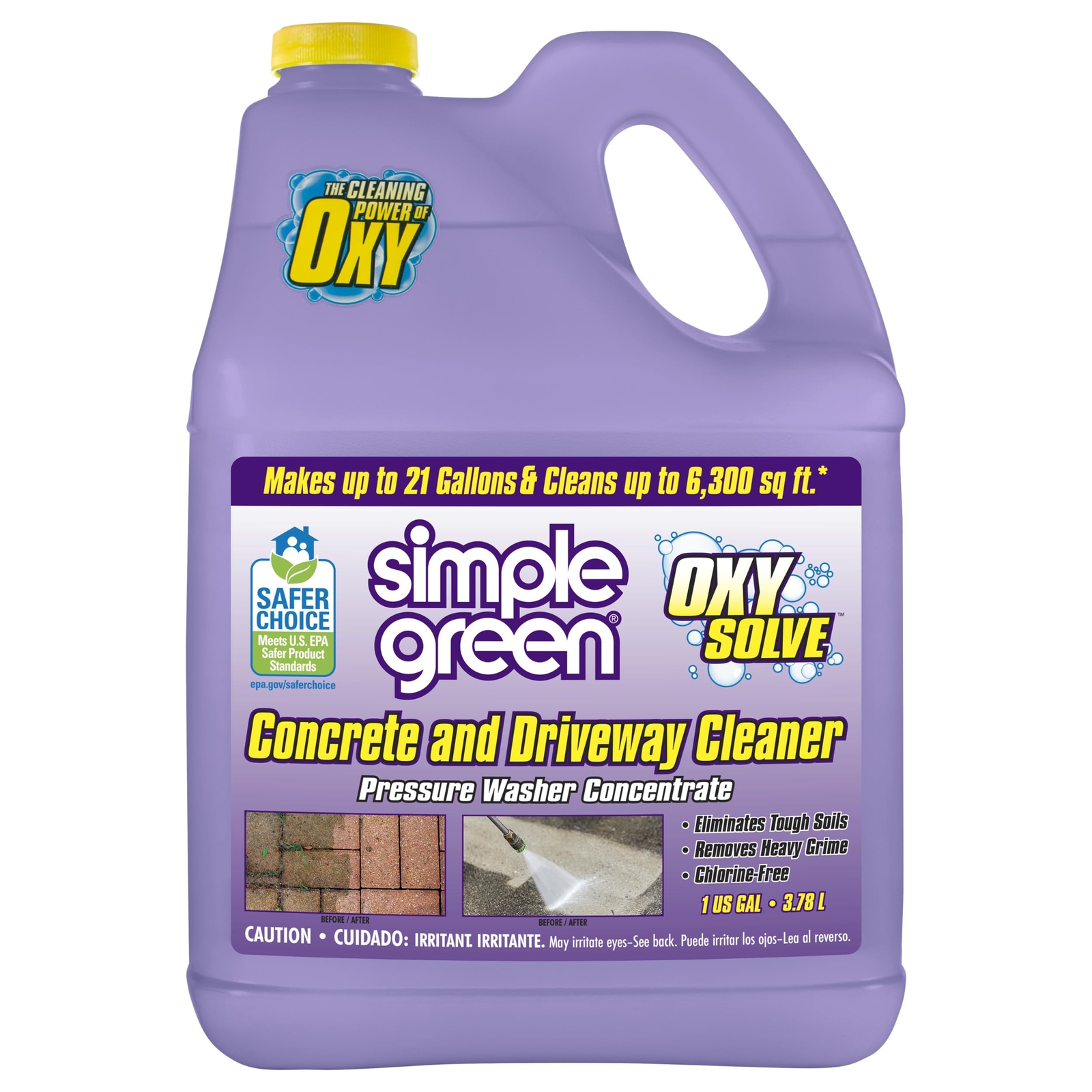 Oxy Solve Concrete and Driveway Pressure Washer Cleaner Purple Unscented 128 ...