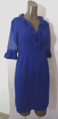 MINIKLEID / BLUSE '' MAX&CO '' FARBE BLAU VOILE GR. M (S16)