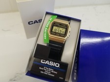 Casio F-91W Digital Water Resistant Wrist Watch Men Gold w Black Strap