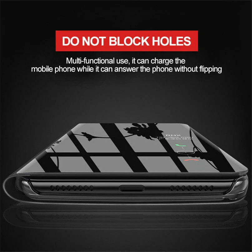 Clear View Mirror Cover Flip Case for Galaxy S21 S22 S23 S24 FE S25 Ultra/iPhone - Image 3 of 4