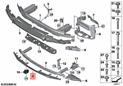Genuine BMW G11 G12 725d 725Ld 730d Impact Absorber Front Bottom 