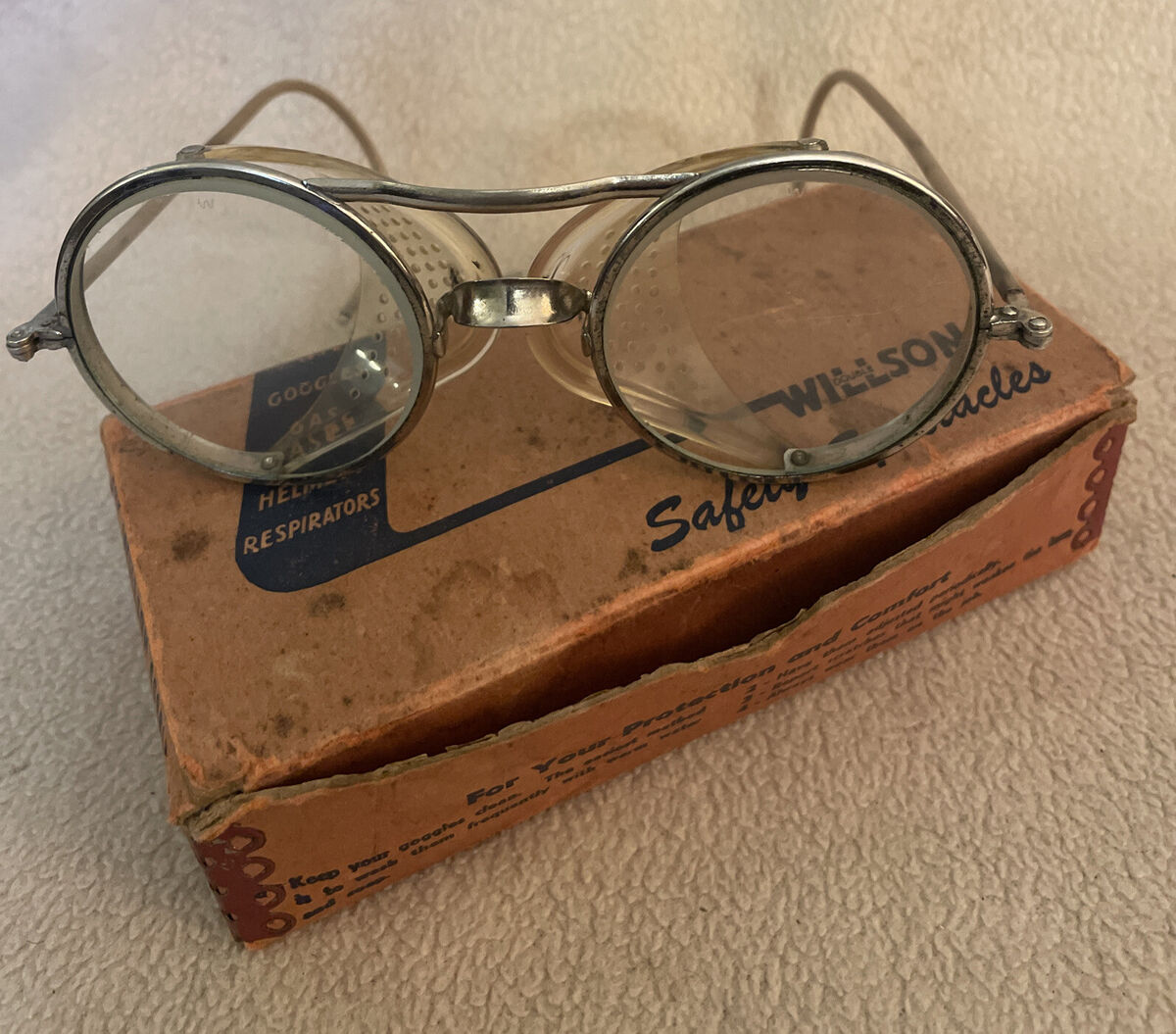 Vintage WILLSON Google Eye Safety Spectacles Type F350 Vintage WILLSON Google Eye Safety Spectacles Type F350