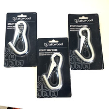 3 Attwood Utility Snap Hook 4" Light Duty Spring loaded lot Zinc Plated Steel