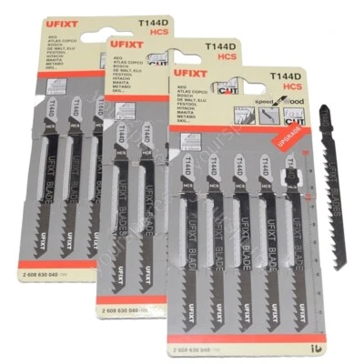 UFIXT Jigsaw Blades T144D For High Speed Wood Cutting HCS 15 Pack Fits Bosch