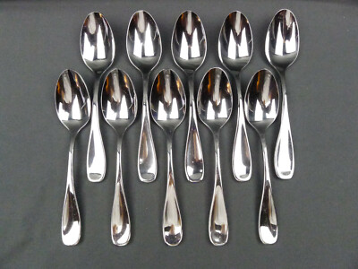 10 x Oneida Voss Glossy Stainless Place/Oval Soup Spoons 7 
