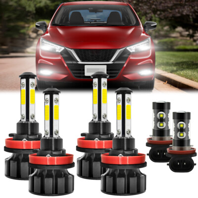 For Nissan Versa 2021-2023 Combo LED Headlight High Low Beam+Fog Light Bulbs