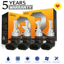 10000K 9006 9005 LED Headlights Kit Combo Bulbs High Low Beam Super Bright White