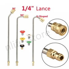 High Pressure Washer Gun Extension Wand Lance Gutter Cleaner 1/4 Quick Spray Rod
