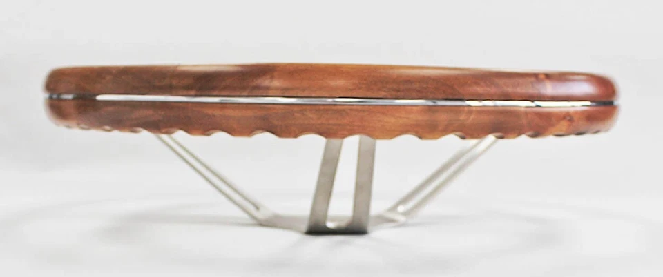 1967 68 Buick Skylark Gran Sport Riviera 15" Stained Wood Grip Steering Wheel - Image 4 of 4