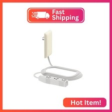 LIDER Flat-Face Outlet Extender, 3 Receptacles, 8ft Cord, 1625W, ETL Listed